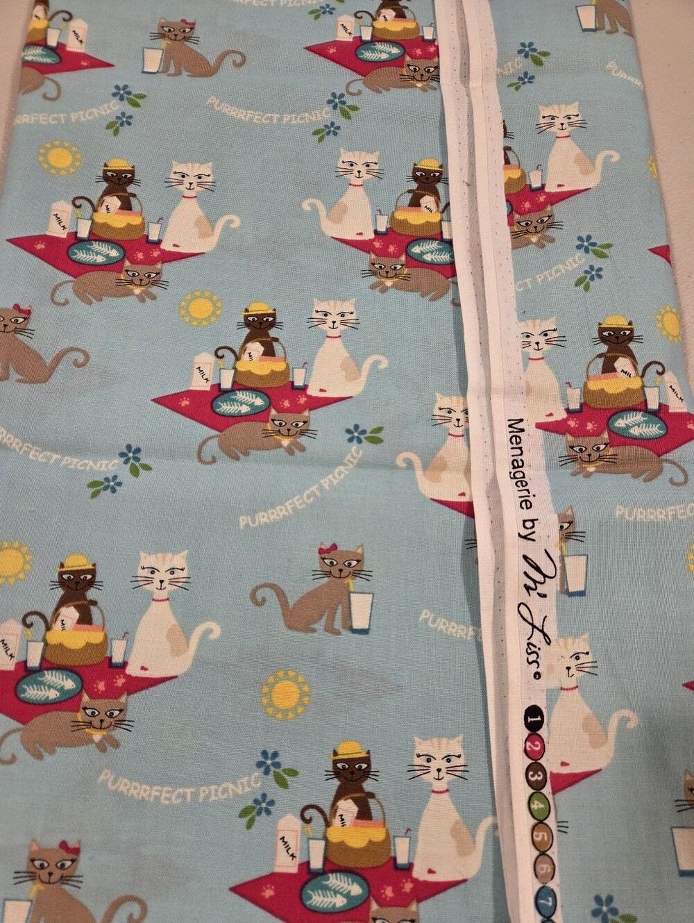 Vintage KITTIES Menagerie by M'LISS 100% Cotton Sew - Craft - Quilt Fabric 1yd